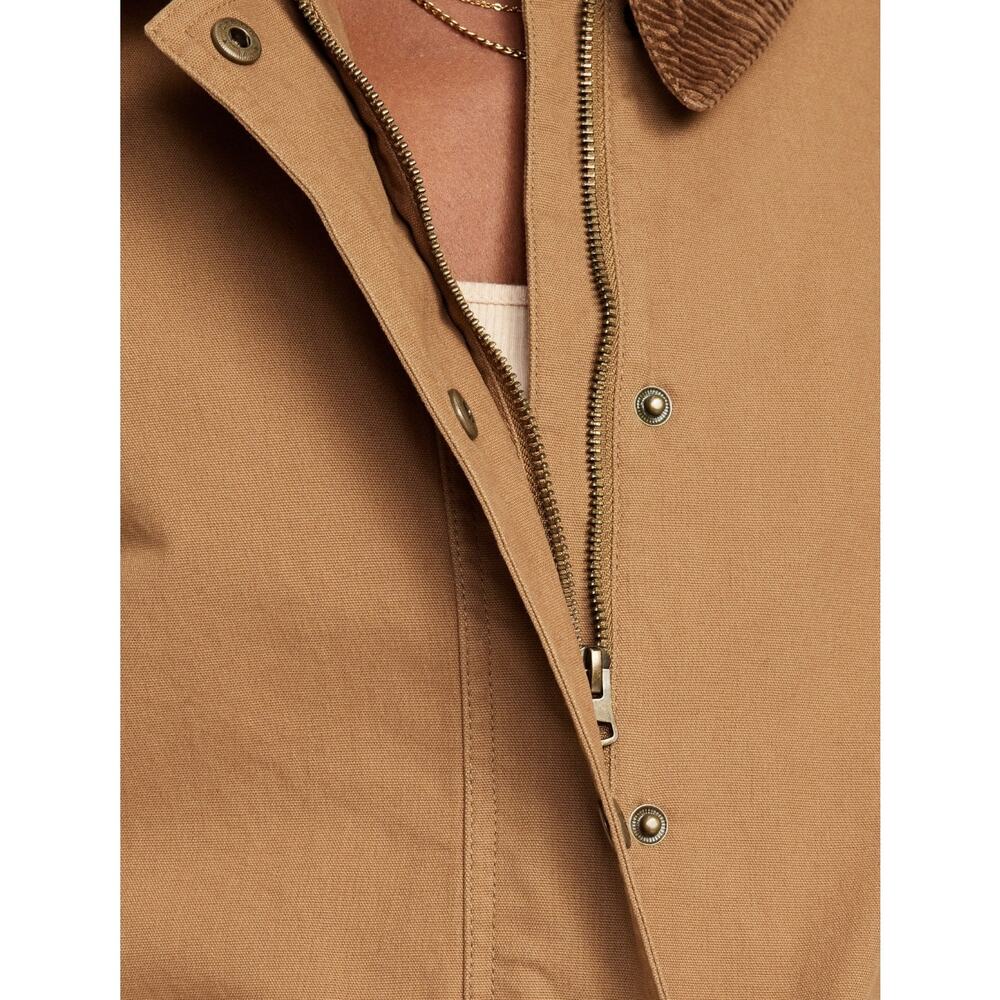 Old Navy Brown and Tan Corduroy Canvas Barn Chore Jacket Size XL 90s Preppy - Picture 4 of 8
